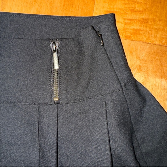 Ideology Black Layered Pleated Mini Skirt with Metal Fabric Chain Goth Punk Hip - Picture 8 of 8